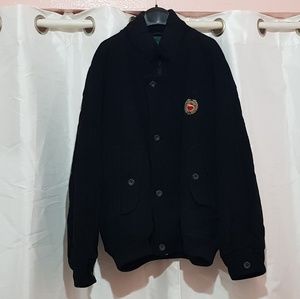 LONGCHAMP PARIS BLACK WOOL BOMBER JACKET
